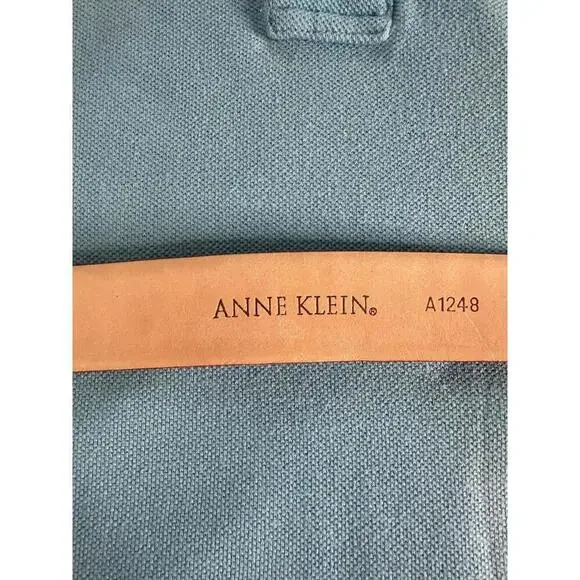 Vintage Anne Klein business casual corpcore red geniune leather belt Size Small - Picture 4 of 5